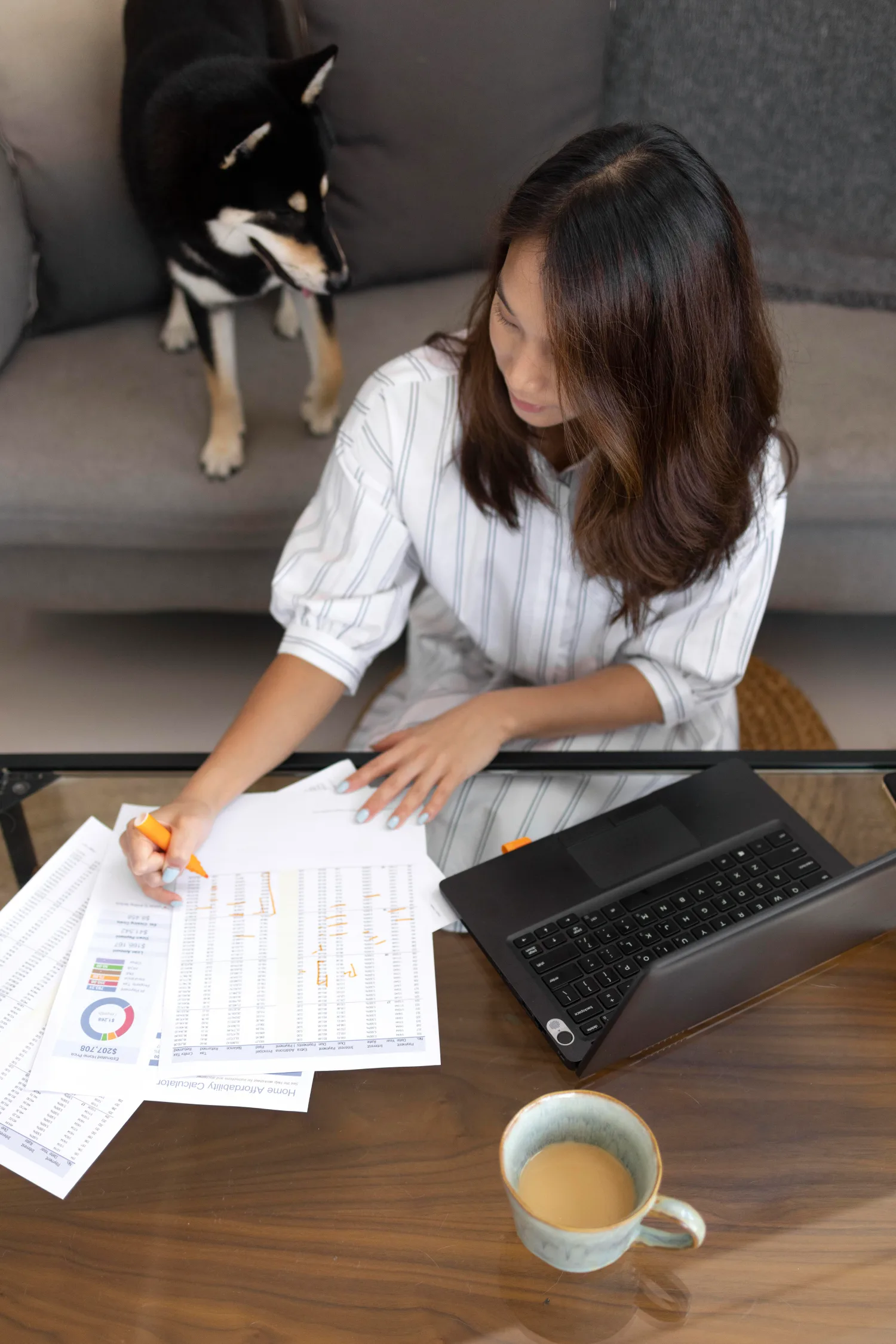 medium-shot-woman-working-with-dog-home